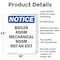 Signmission Boiler Room Mechanical Room Not An Exit, 18 in W x Rectangle, Aluminum OS-2PACK-NS-A-1824-V-10375 - alternate 7